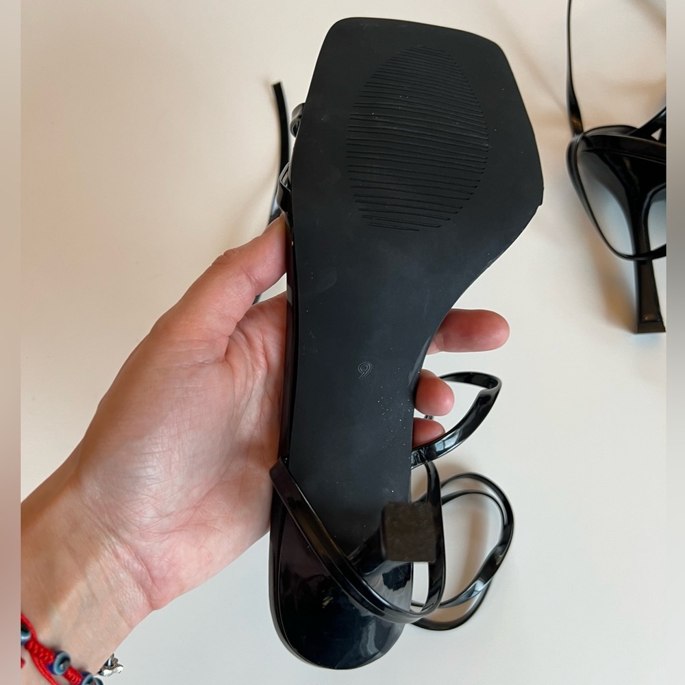 Square Toe Bejeweled Kitten Heels - Picture 3 of 3